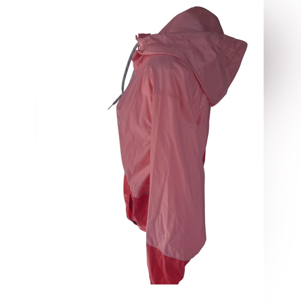 Columbia Women's Two-Tone Pink Coral Rain Jacket Windbreaker - Picture 3 of 4